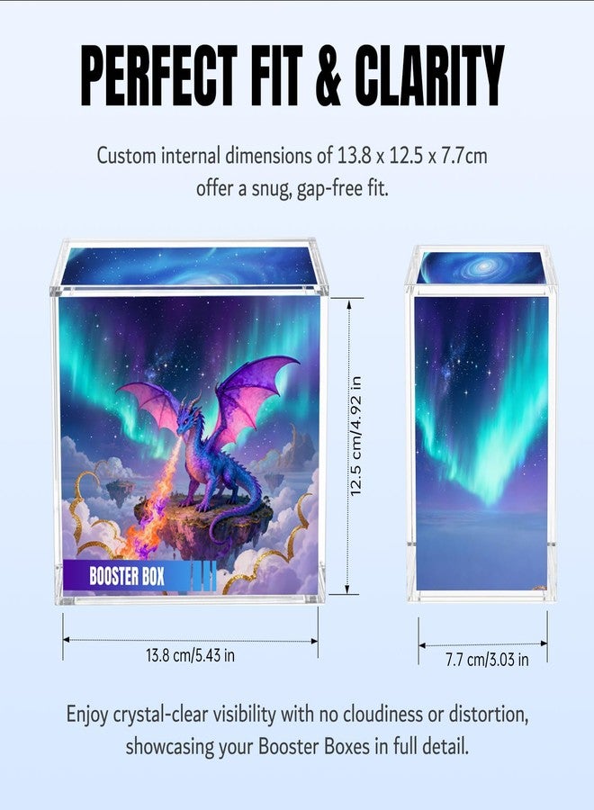 مكبازل علبة عرض أكريليك واقية من Mcbazel لصناديق التعزيز، حامل مغناطيسي شفاف بسمك 5 مم مع حماية من الأشعة فوق البنفسجية متوافق مع صناديق تعزيز PKMN (غير متوافق مع صناديق التعزيز اليابانية) - Image 4